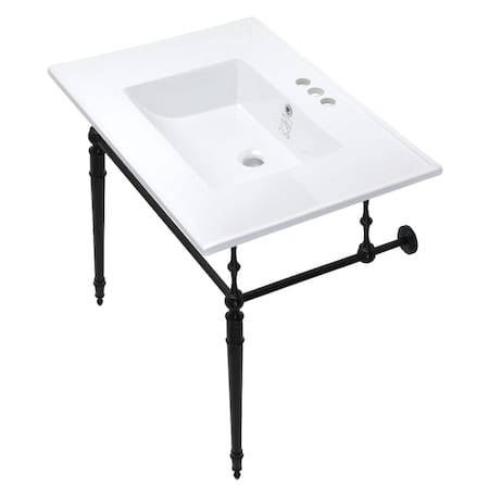 Fauceture KVPB31227W4MB Edwardian 31" Console Sink Set, White/Matte Black KVPB31227W4MB